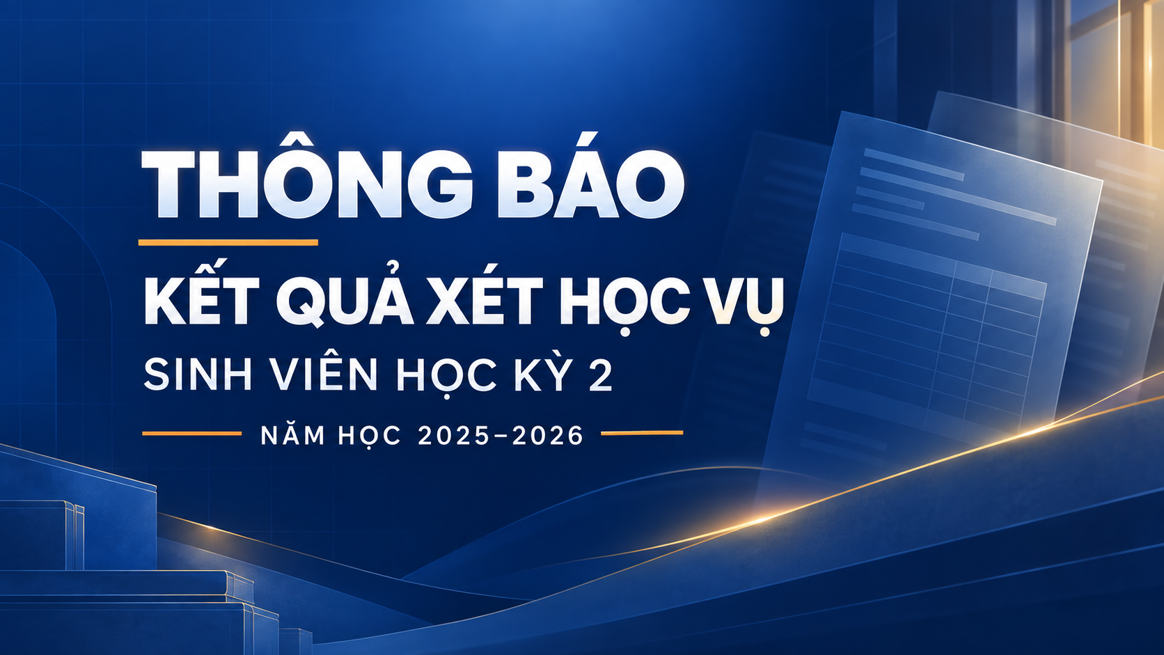 Thông báo Kết quả xét học vụ sinh viên Học kỳ 2 Năm học 2025-2026