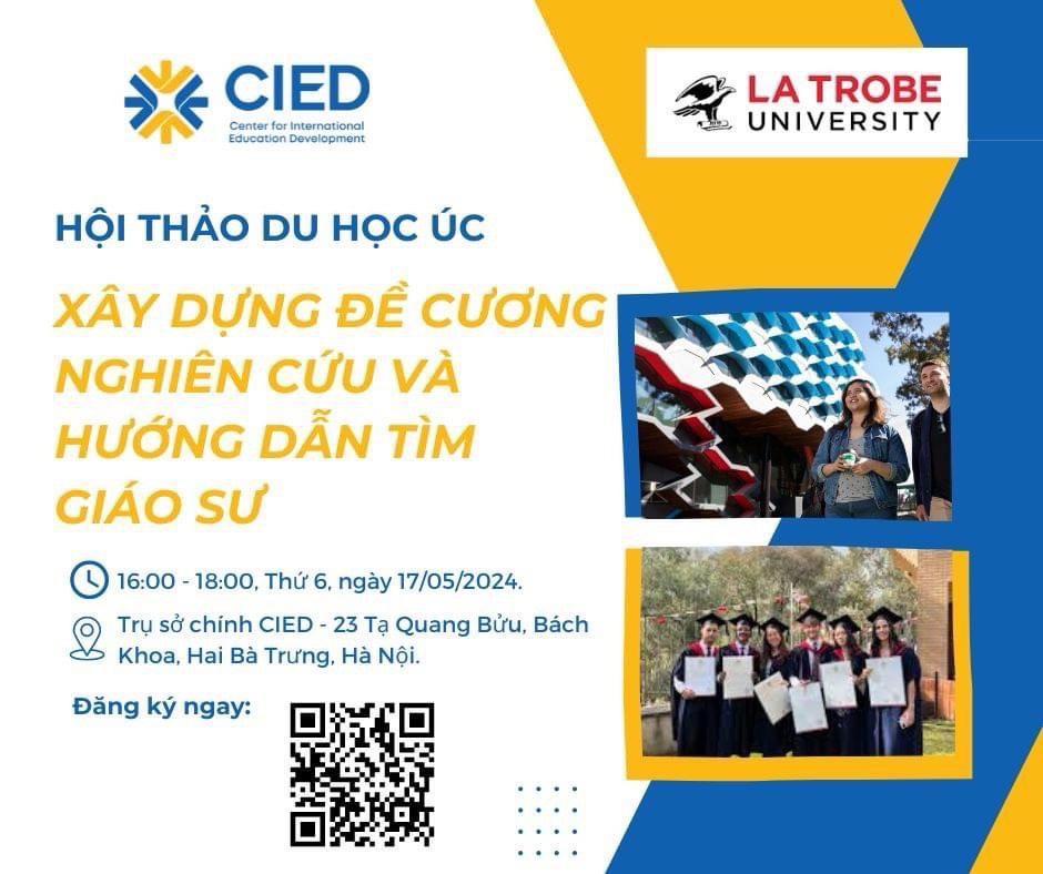 Hội thảo du học Úc: Xây dựng đề cương nghiên cứu và hướng dẫn tìm giáo sư