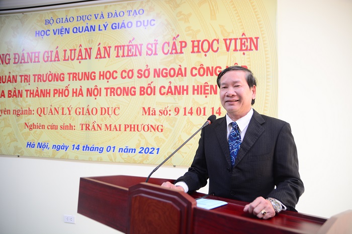 TS. Trịnh Văn Cường, Trưởng Khoa Quản lý, Học viện Quản lý giáo dục, đại diện cơ sở đào tạo của NCS