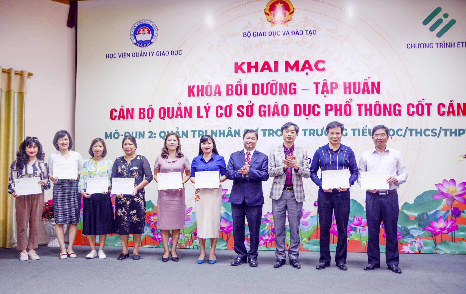 Học viện Quản lý giáo dục hoàn thành tốt nhiệm vụ bồi dưỡng cho các Hiệu trưởng/Hiệu phó trường phổ thông trên cả nước thuộc chương trình ETEP